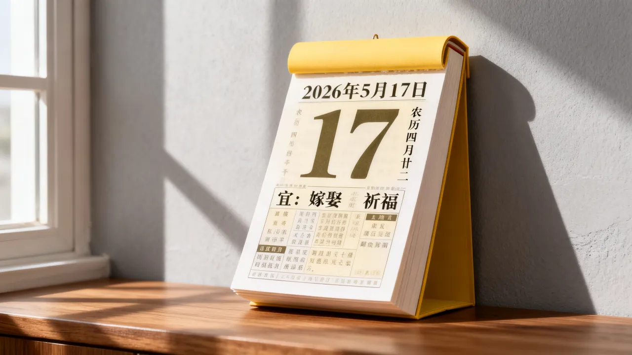 2026年5月17号阴历是几月几号?农历日期黄道吉日查询 2026年5月17号阴历是几月几号?农历日期黄道吉日查询