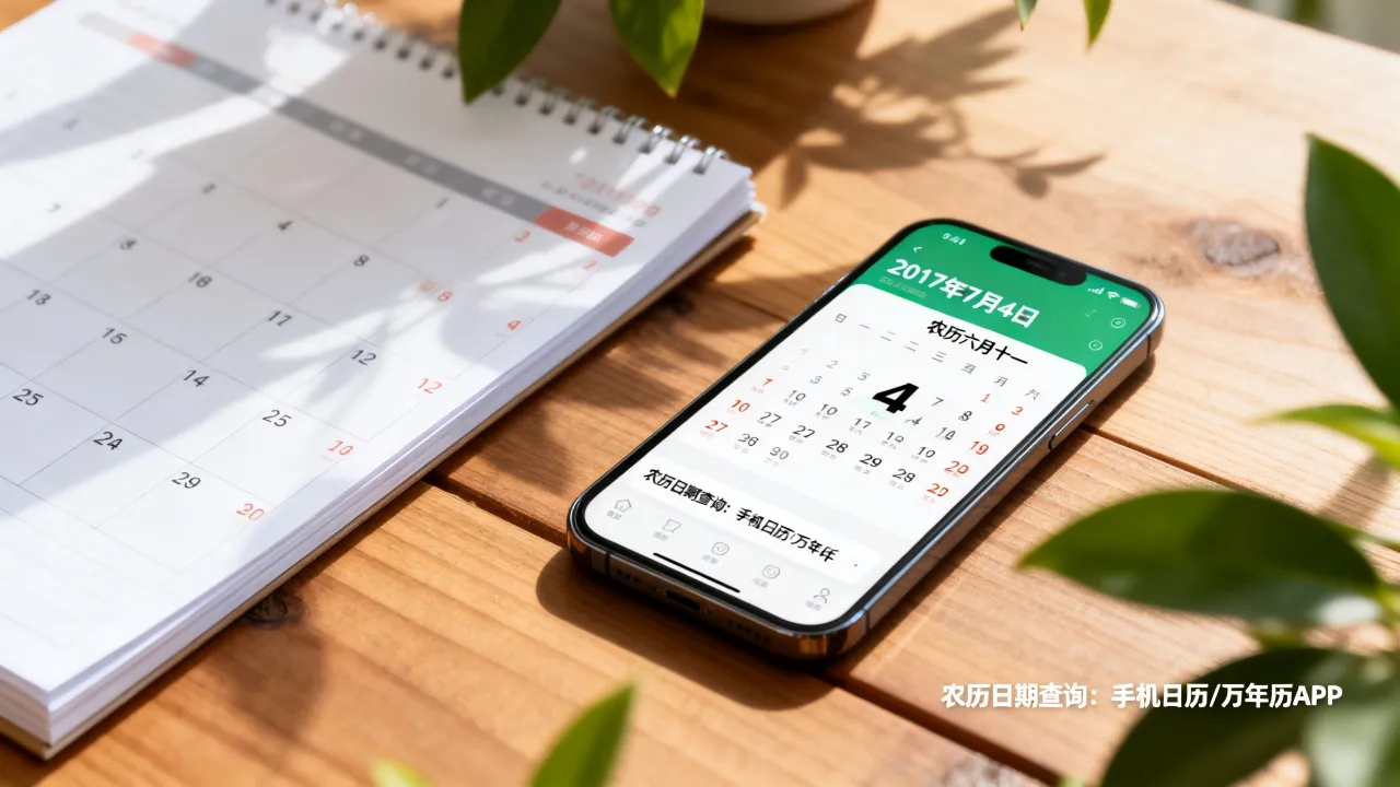 2017年7月4日阴历是几月几日，农历日期怎么查询