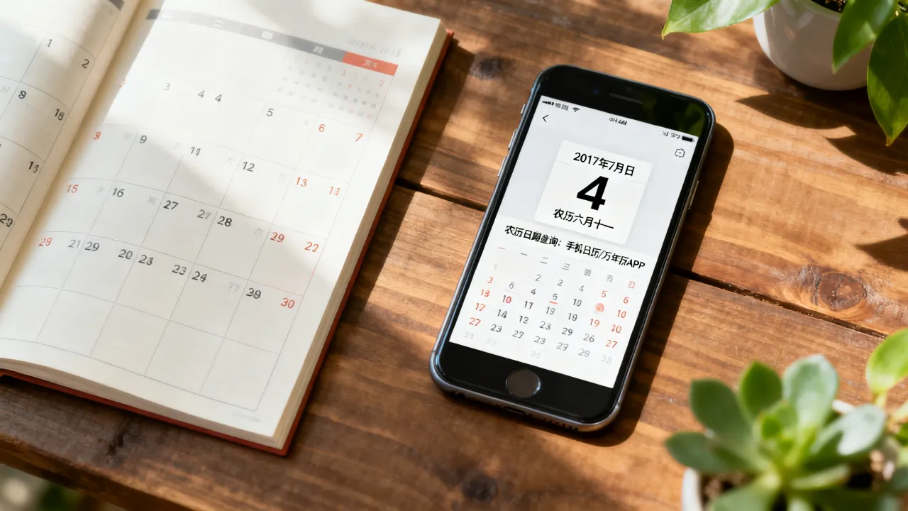 2017年7月4日阴历是几月几日，农历日期怎么查询