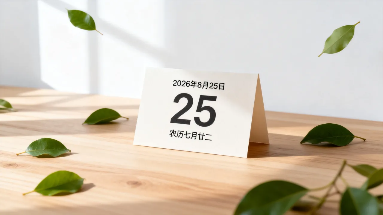 8月25阴历几号,2026年8月25日农历是几月几号 8月25阴历几号,2026年8月25日农历是几月几号