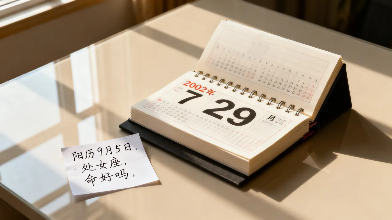 2002年阴历7月29是阳历几月几号？属什么星座命好吗