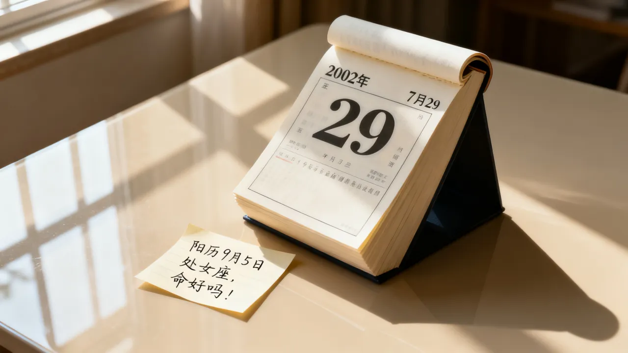2002年阴历7月29是阳历几月几号？属什么星座命好吗