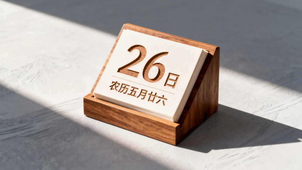 26日阴历是多少，今天农历几月几号？