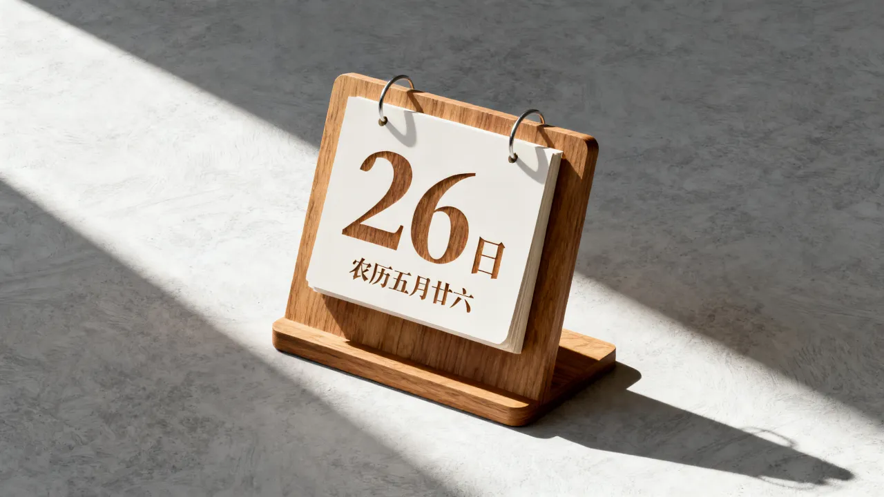 26日阴历是多少，今天农历几月几号？