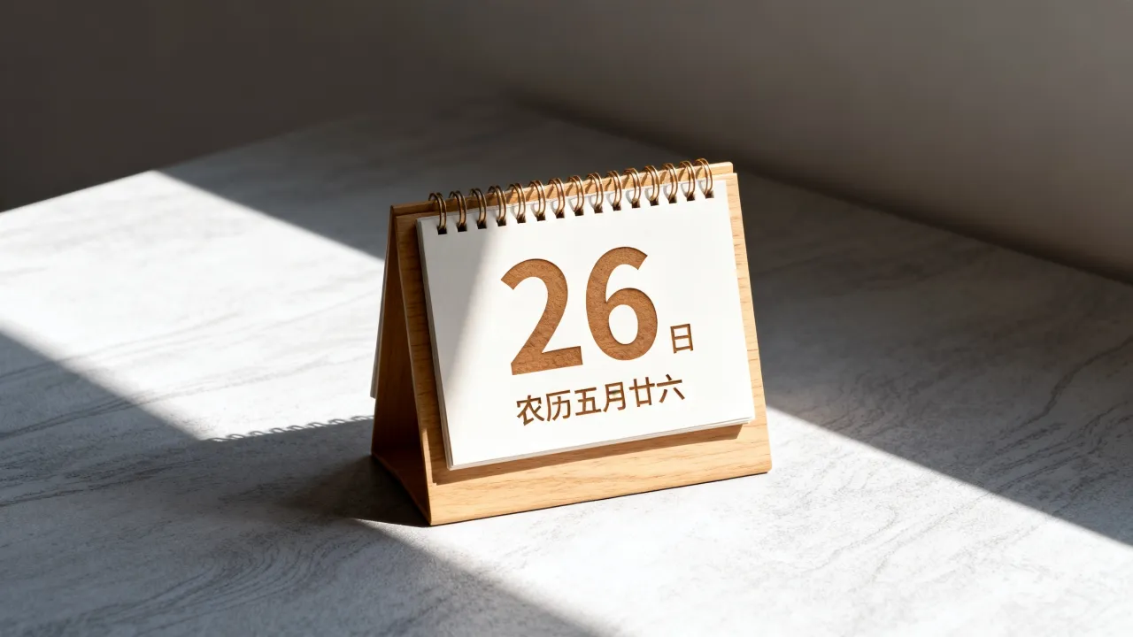 26日阴历是多少，今天农历几月几号？