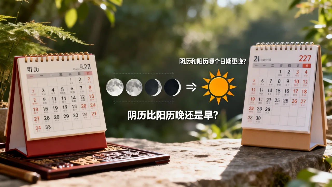 阴历比阳历晚还是早?阴历和阳历哪个日期更晚? 阴历比阳历晚还是早?阴历和阳历哪个日期更晚?