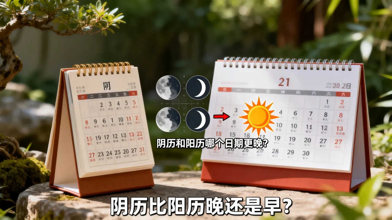 阴历比阳历晚还是早?阴历和阳历哪个日期更晚? 阴历比阳历晚还是早?阴历和阳历哪个日期更晚?