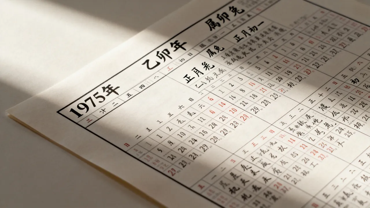 1975年农历阴历表怎么看？1975年属兔农历阳历对照表查询