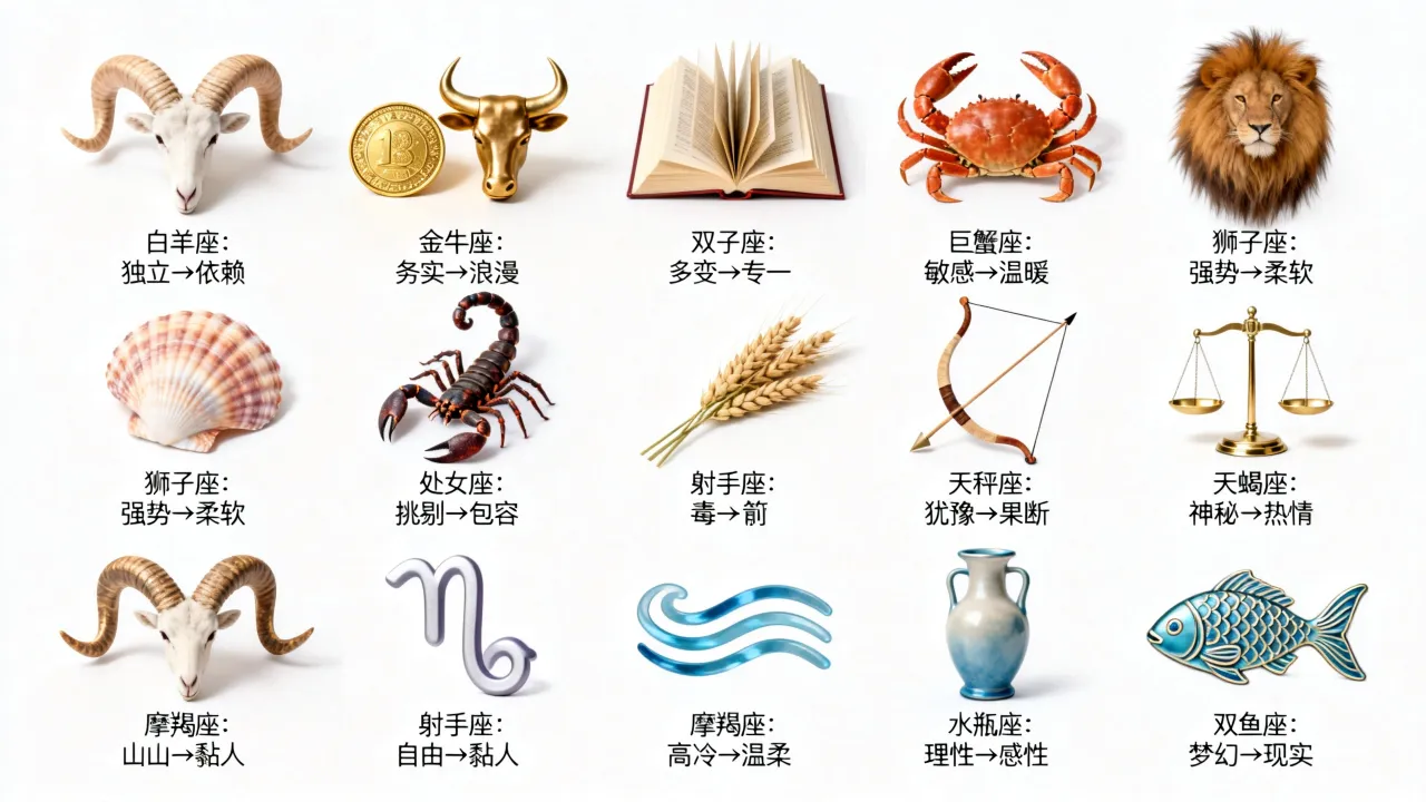 十二星座的真实面目是什么，为什么恋爱前后反差这么大，十二星座真实性格揭秘