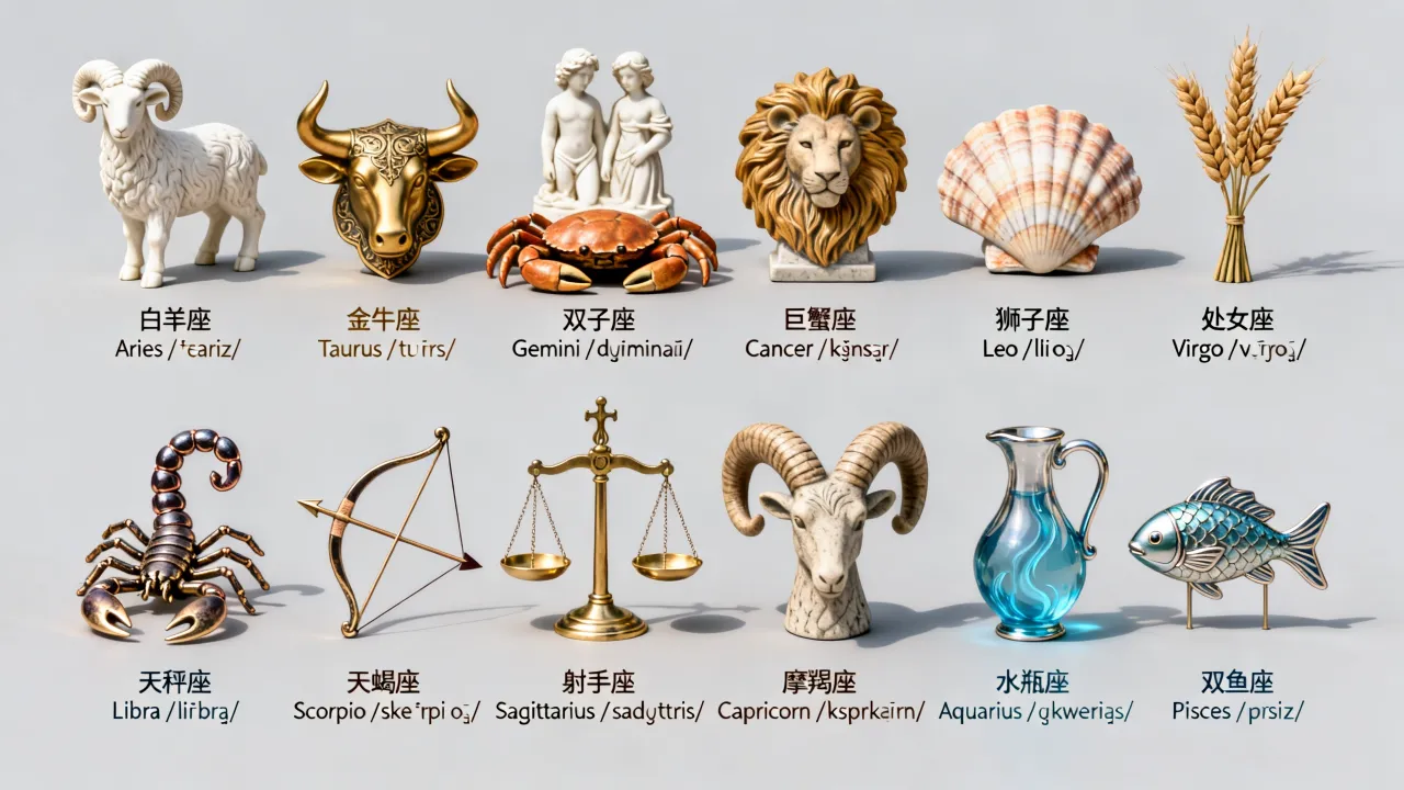 十二星座的英文名分别是什么，英文名怎么读？