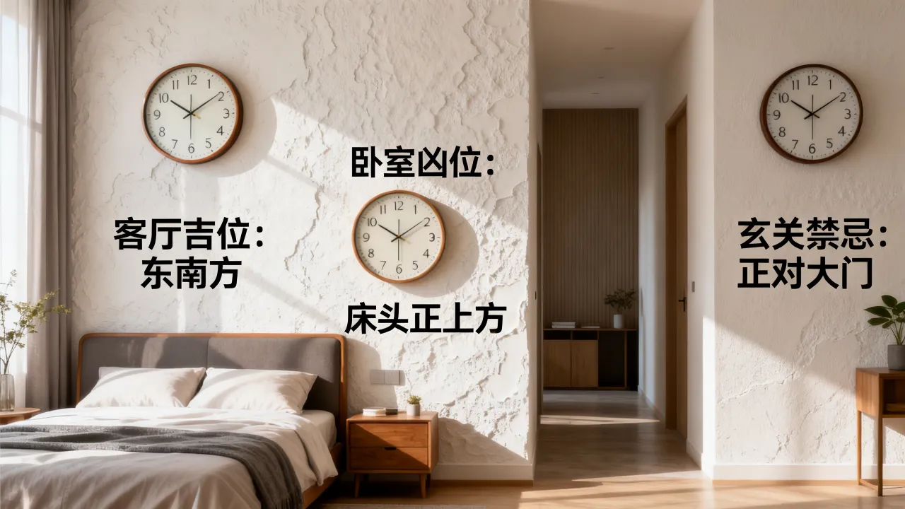 挂钟方位怎么看吉凶表，家中挂钟摆放位置风水禁忌有哪些？