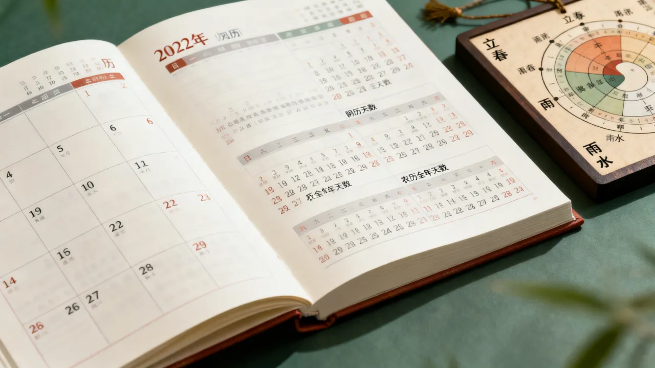 2022阴历多少天，农历全年总共有多少天