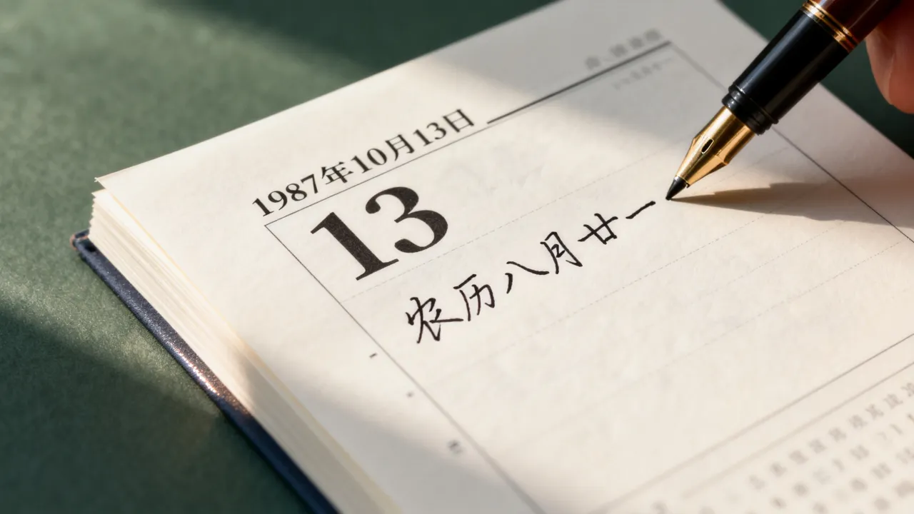 1987年10月13日阴历是几月几号,农历生日对应公历日期查询 1987年10月13日阴历是几月几号,农历生日对应公历日期查询