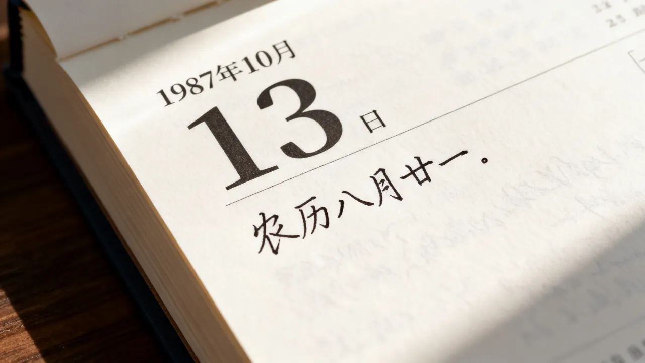 1987年10月13日阴历是几月几号，农历生日对应公历日期查询