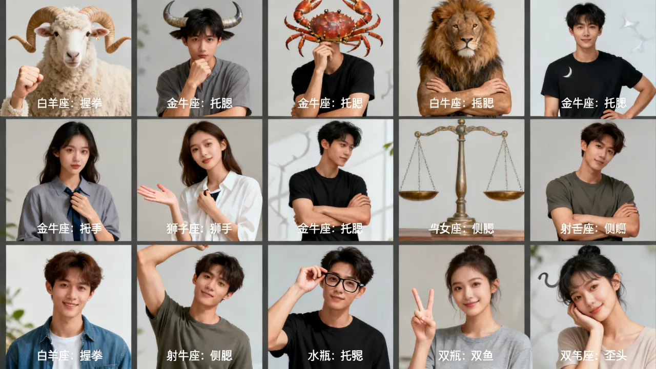 十二星座经典动作是什么，十二星座经典动作有哪些