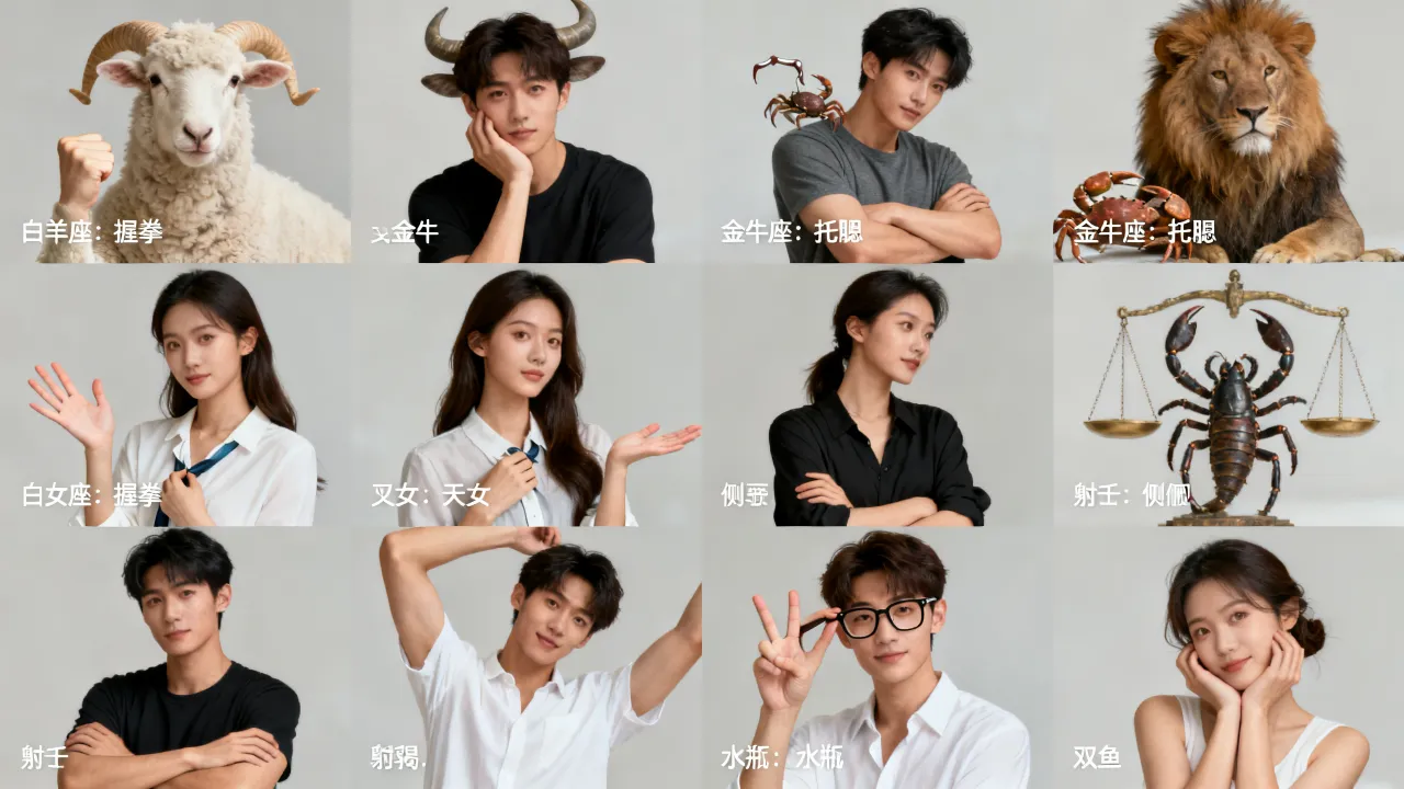 十二星座经典动作是什么，十二星座经典动作有哪些
