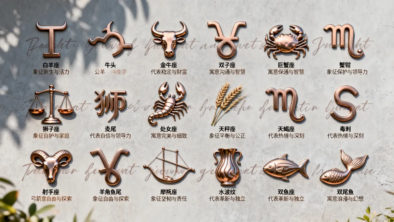 十二星座符号分别代表什么含义?12星座符号大全及寓意解读 十二星座符号分别代表什么含义?12星座符号大全及寓意解读