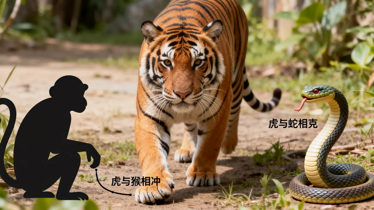十二生肖虎和什么相冲相克，属虎的和什么属相相冲相克