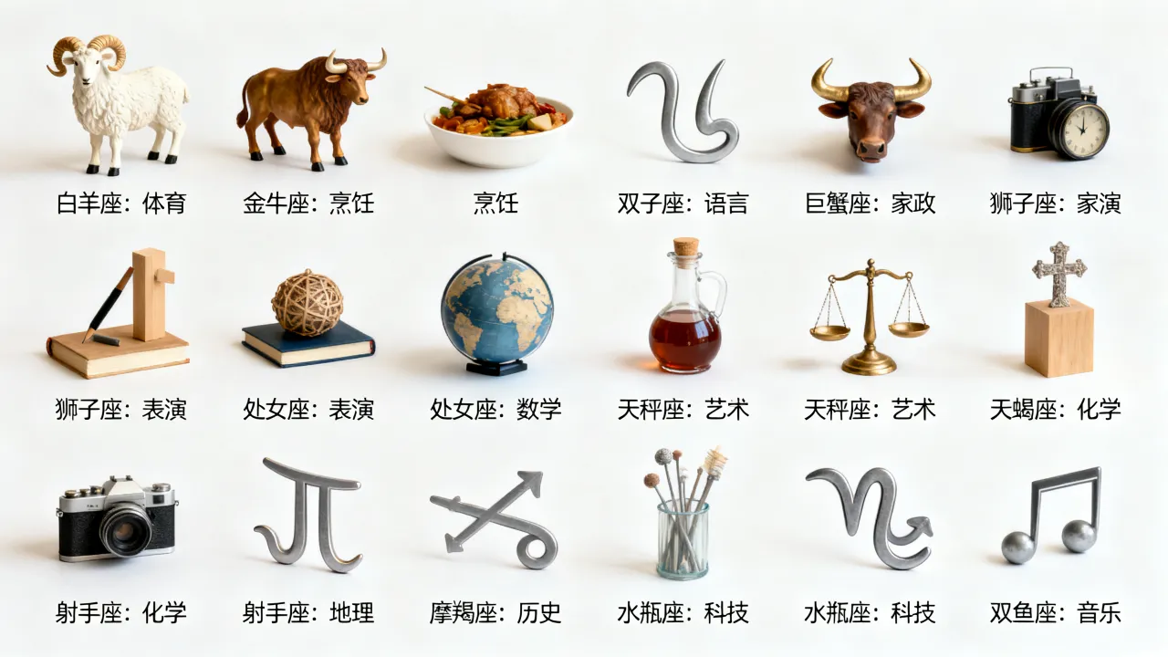 十二星座各代表什么课程？星座与学科对应关系