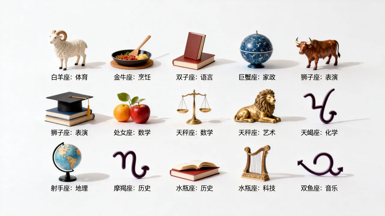 十二星座各代表什么课程？星座与学科对应关系