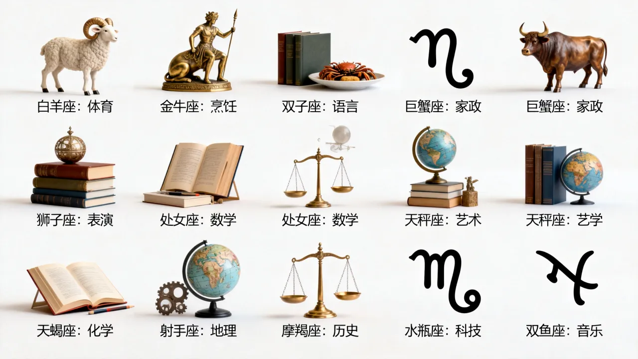 十二星座各代表什么课程？星座与学科对应关系