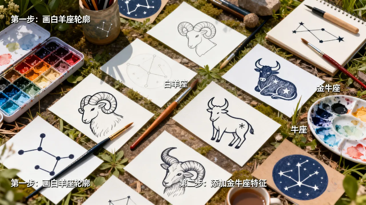 怎么画十二星座,十二星座怎么画一步一步简单又好看 怎么画十二星座,十二星座怎么画一步一步简单又好看