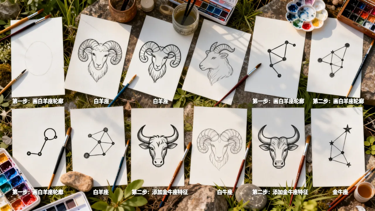 怎么画十二星座,十二星座怎么画一步一步简单又好看 怎么画十二星座,十二星座怎么画一步一步简单又好看