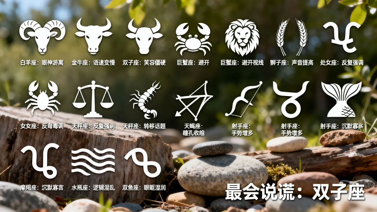 十二星座说谎时会有哪些明显表现?十二星座谁最会说谎 十二星座说谎时会有哪些明显表现?十二星座谁最会说谎