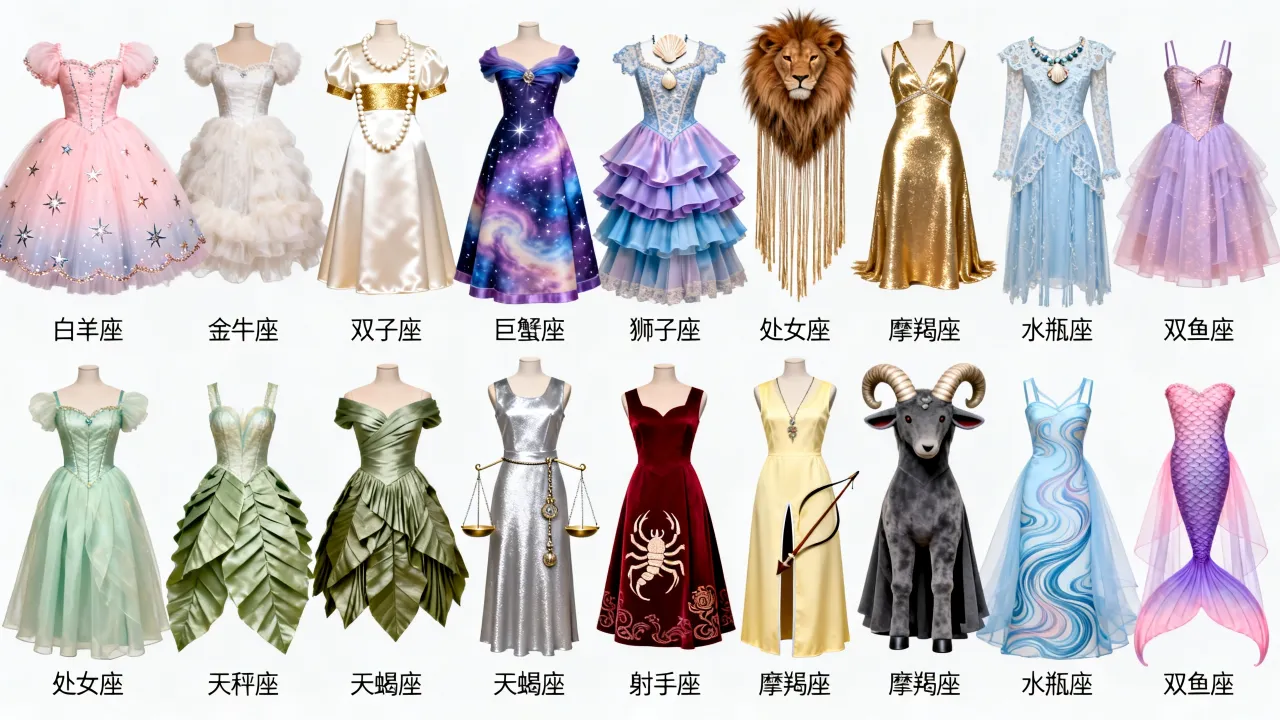 十二星座公主专属衣服都长什么样,星座公主裙图片大全 十二星座公主专属衣服都长什么样,星座公主裙图片大全