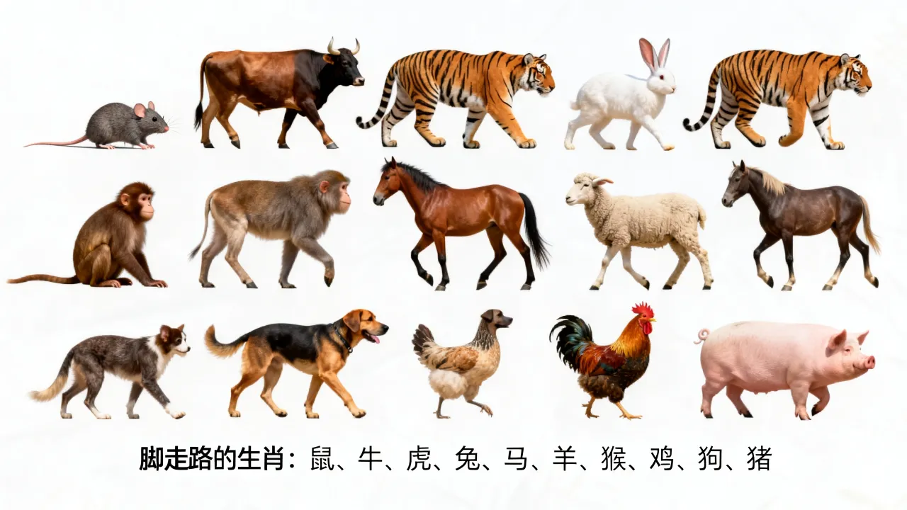 脚走路的生肖是什么生肖，十二生肖用脚走路的动物有哪些