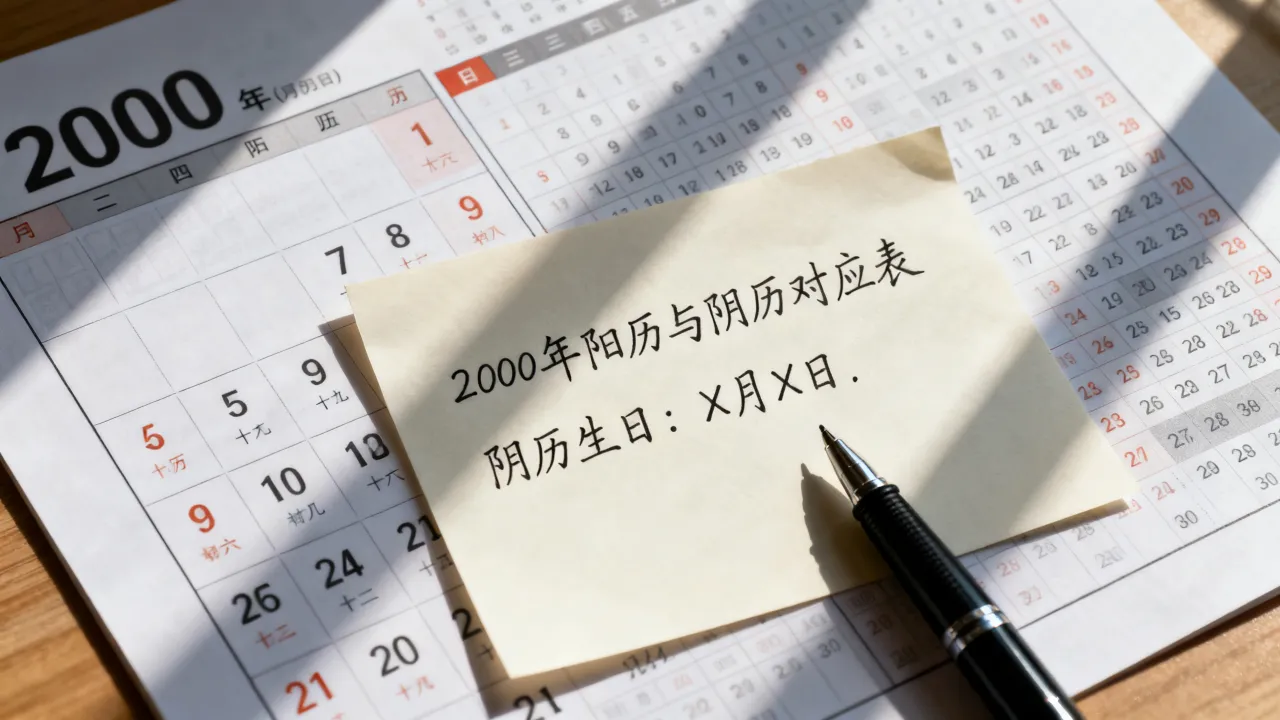 2000年阳历和阴历怎么对应？阴历生日是几月几号？