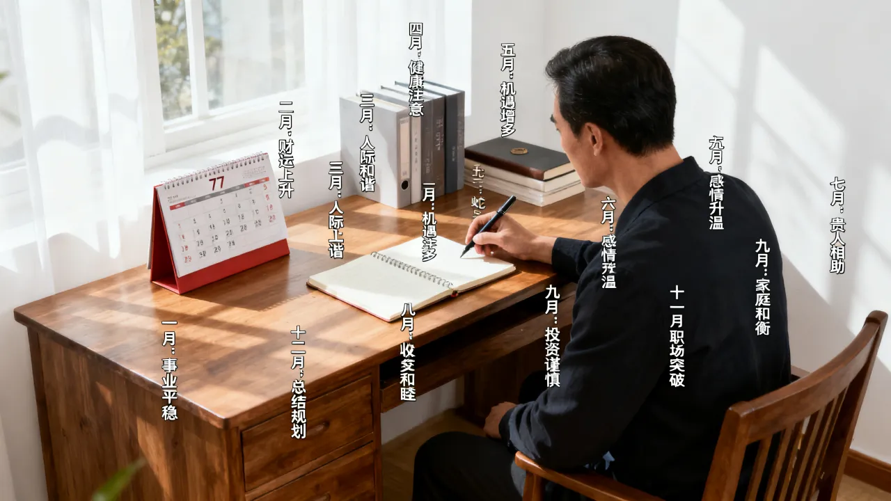 77年属蛇男2026年每月运势如何，属蛇男人全年逐月运程详解