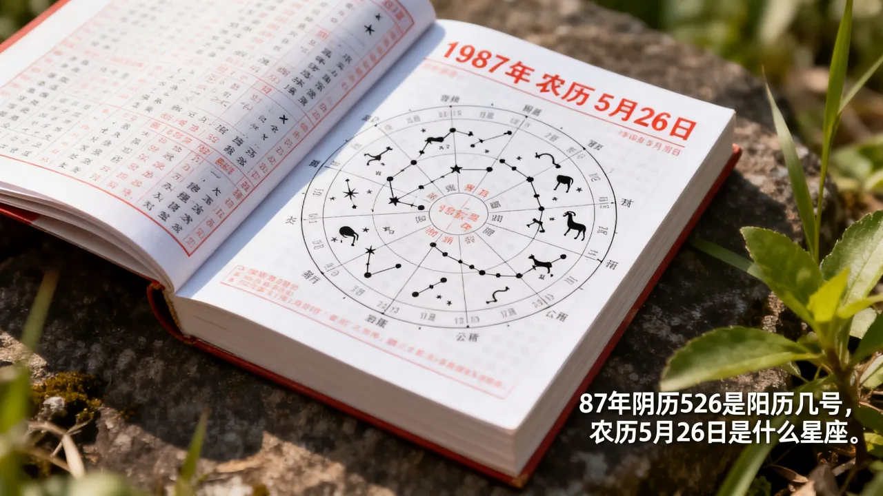 87年阴历526是阳历几号,农历5月26日是什么星座 87年阴历526是阳历几号,农历5月26日是什么星座