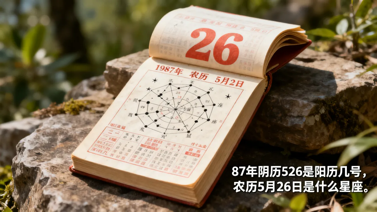 87年阴历526是阳历几号,农历5月26日是什么星座 87年阴历526是阳历几号,农历5月26日是什么星座
