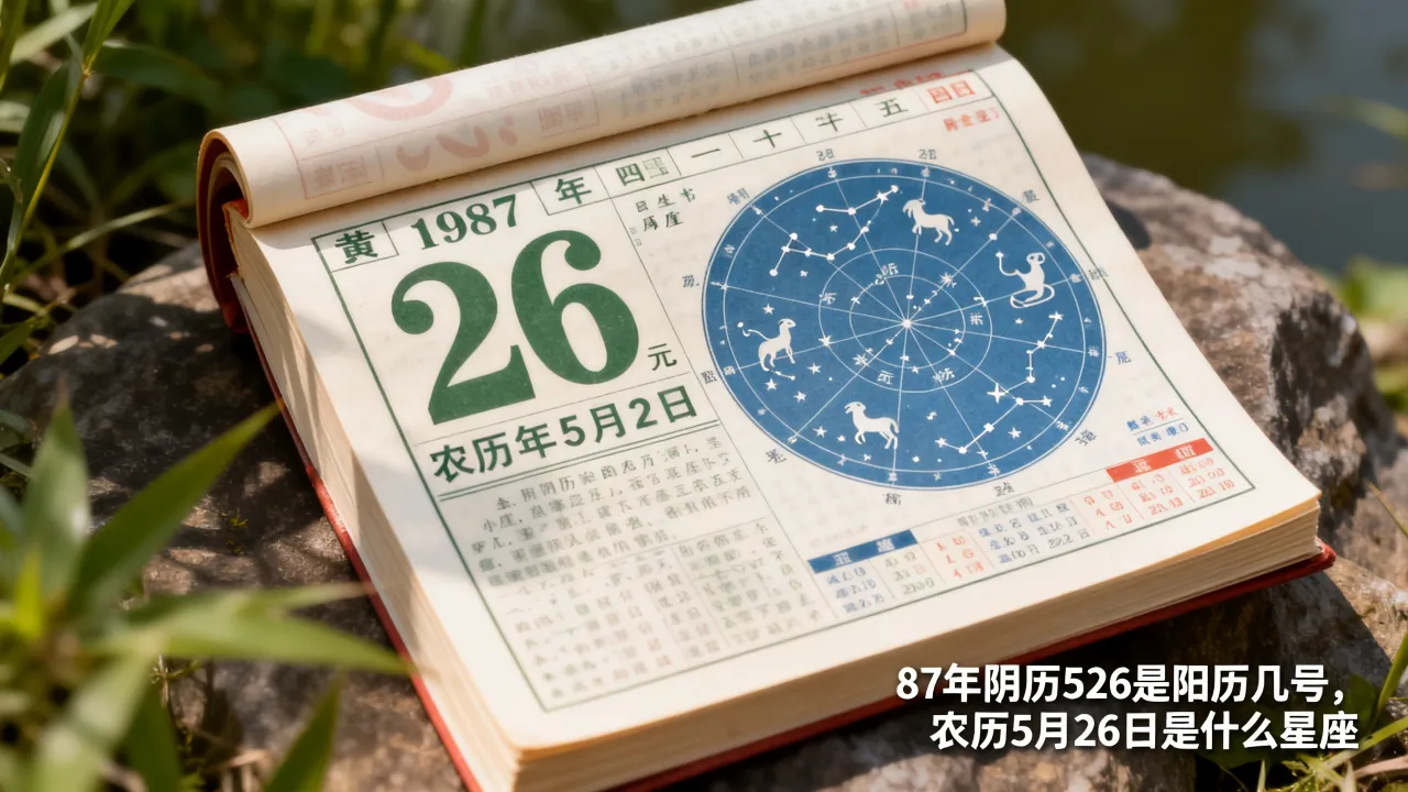 87年阴历526是阳历几号,农历5月26日是什么星座 87年阴历526是阳历几号,农历5月26日是什么星座
