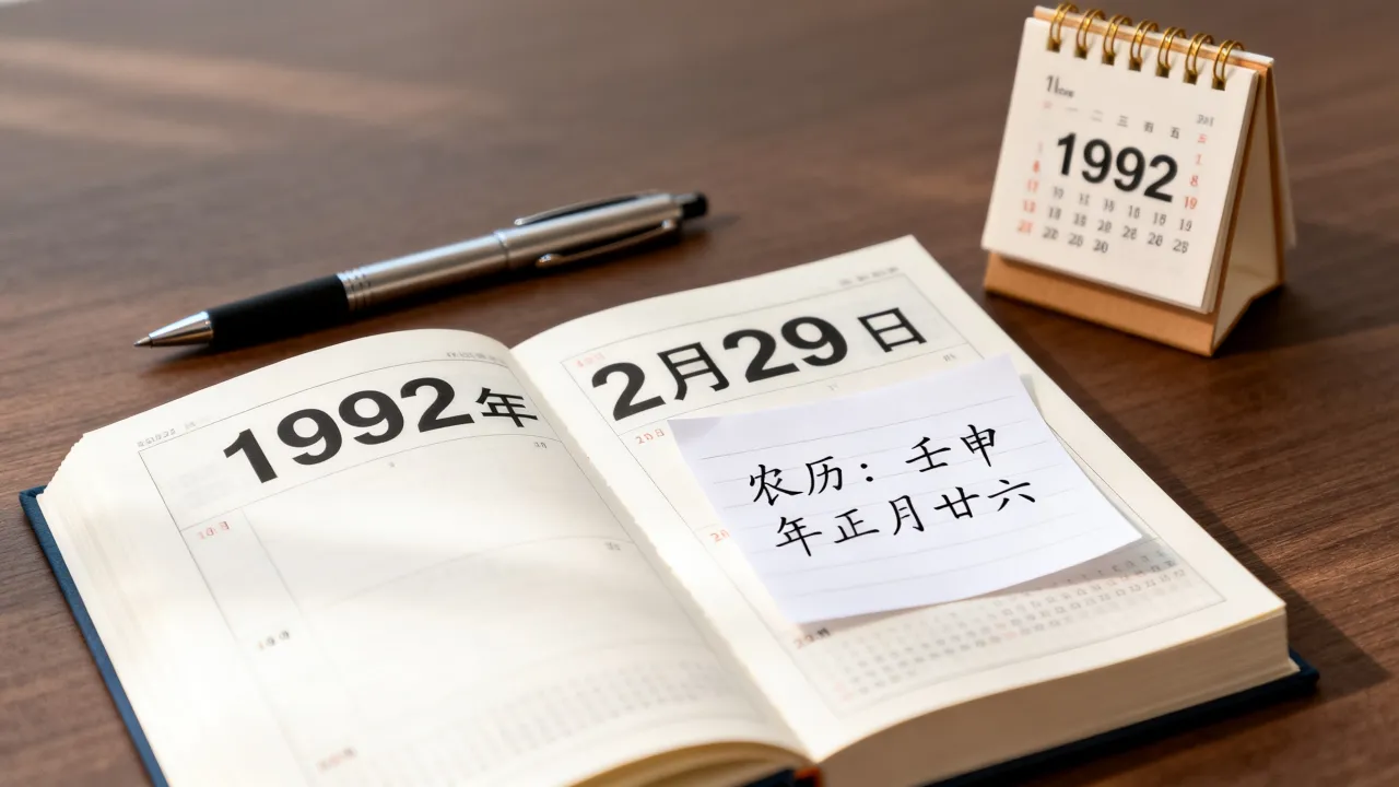 1992年2月29日农历是多少,阴历是几月几号? 1992年2月29日农历是多少,阴历是几月几号?