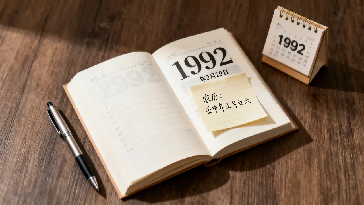 1992年2月29日农历是多少,阴历是几月几号? 1992年2月29日农历是多少,阴历是几月几号?