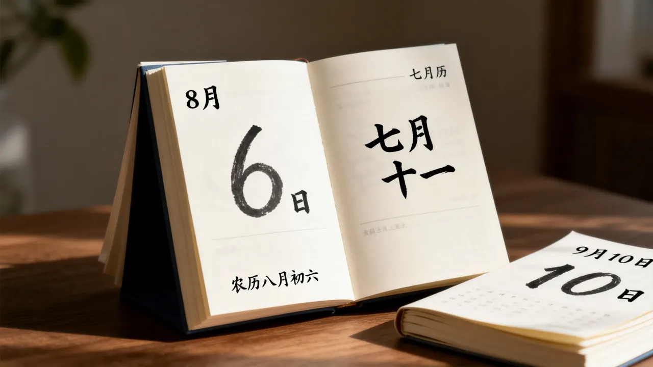 8月6日阴历是多少,农历八月初六是阳历几月几号? 8月6日阴历是多少,农历八月初六是阳历几月几号?