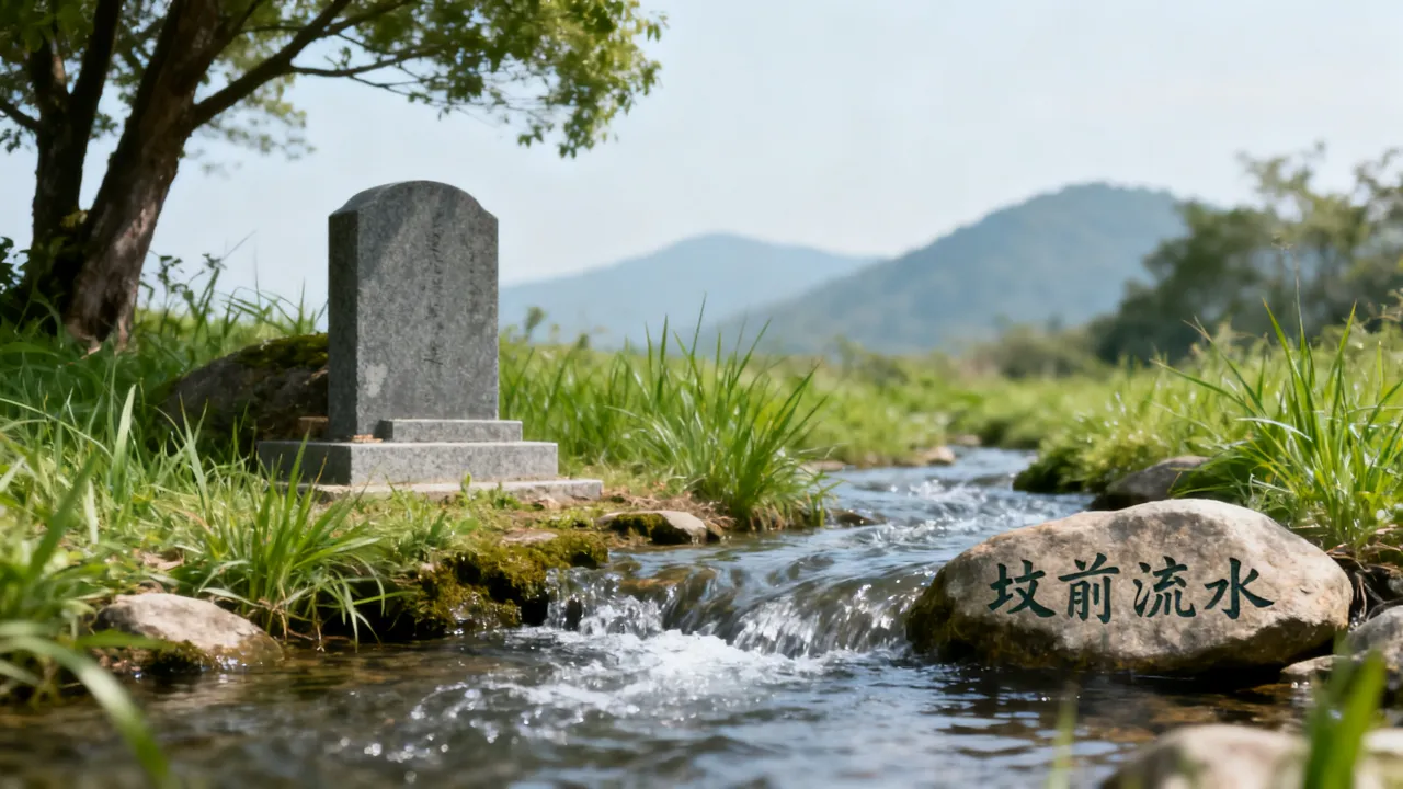 坟前流水怎么看吉凶图，坟地前方有水好吗