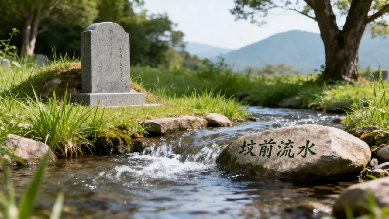 坟前流水怎么看吉凶图，坟地前方有水好吗