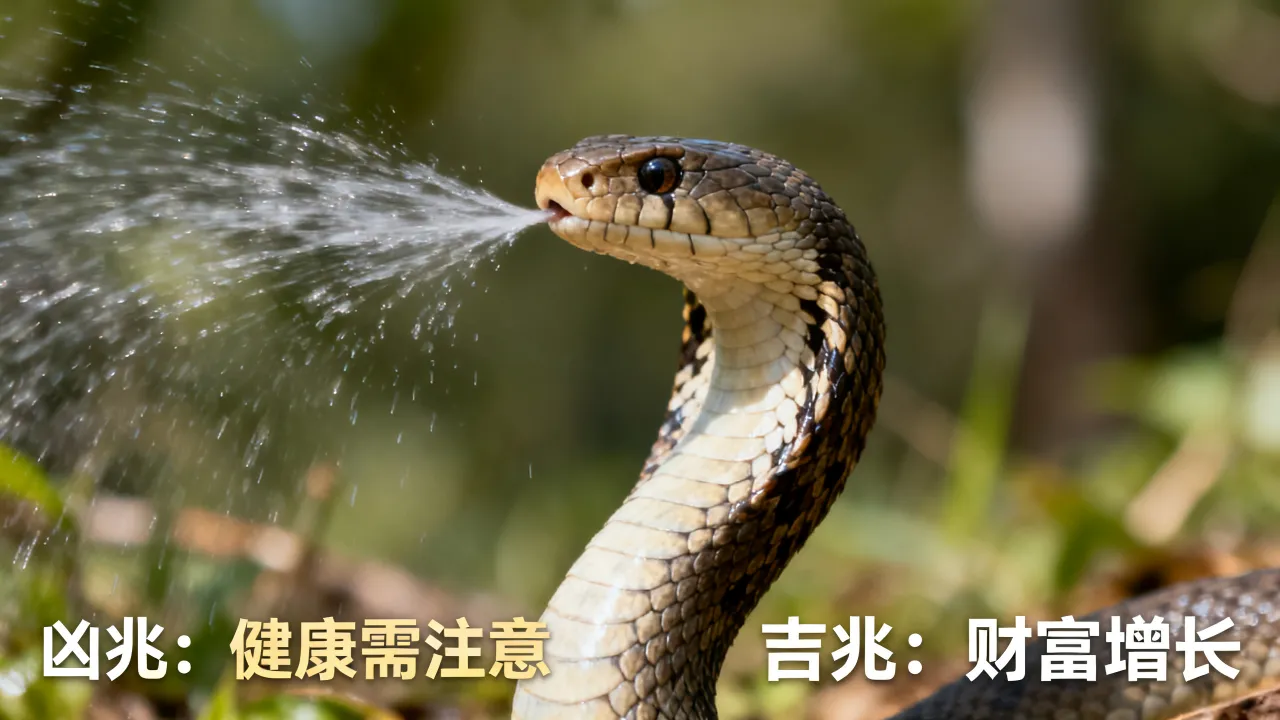 梦到蛇喷水是什么预兆，女人梦见蛇喷水是吉是凶