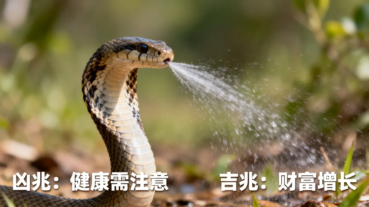 梦到蛇喷水是什么预兆，女人梦见蛇喷水是吉是凶