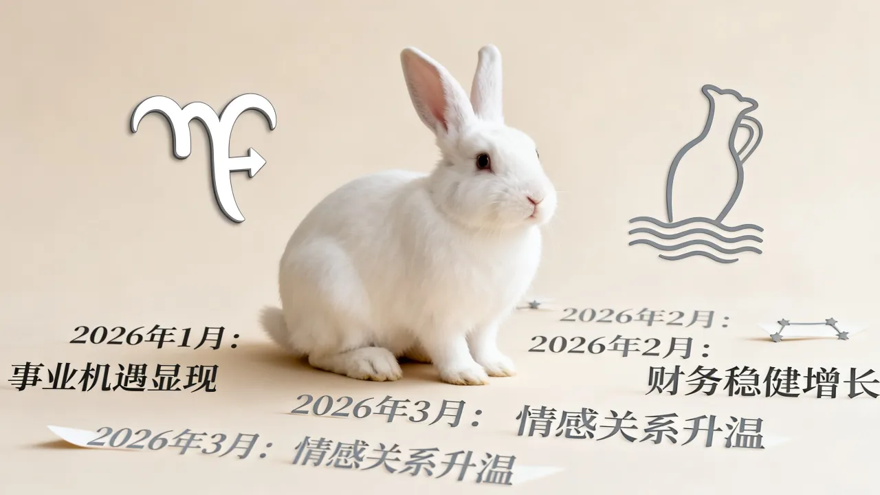 属兔摩羯座2026年每月运势如何，属兔太阳水瓶座2026年运势详解