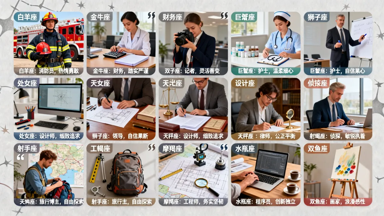 十二星座最适合什么工作？十二星座职业性格与岗位推荐
