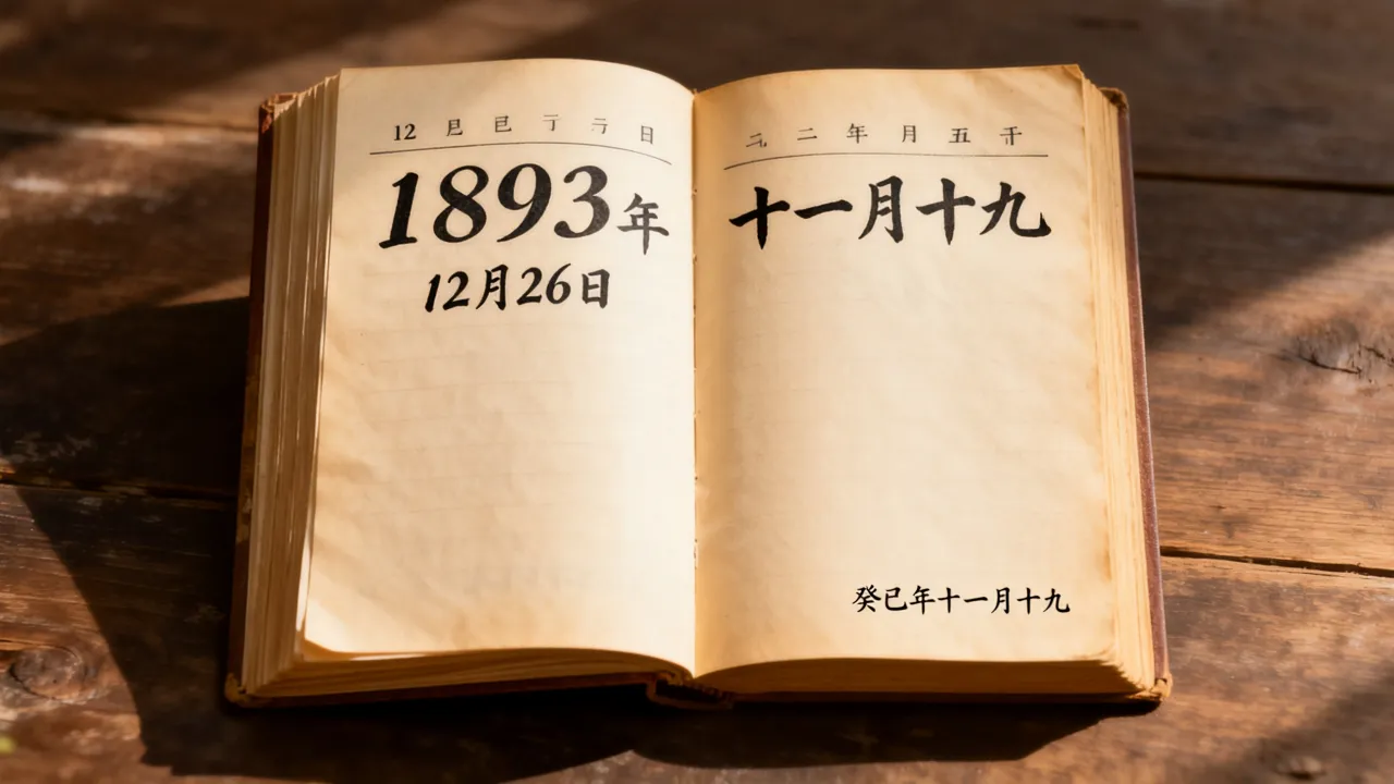 1893年12月26阴历是多少，1893年12月26农历几号
