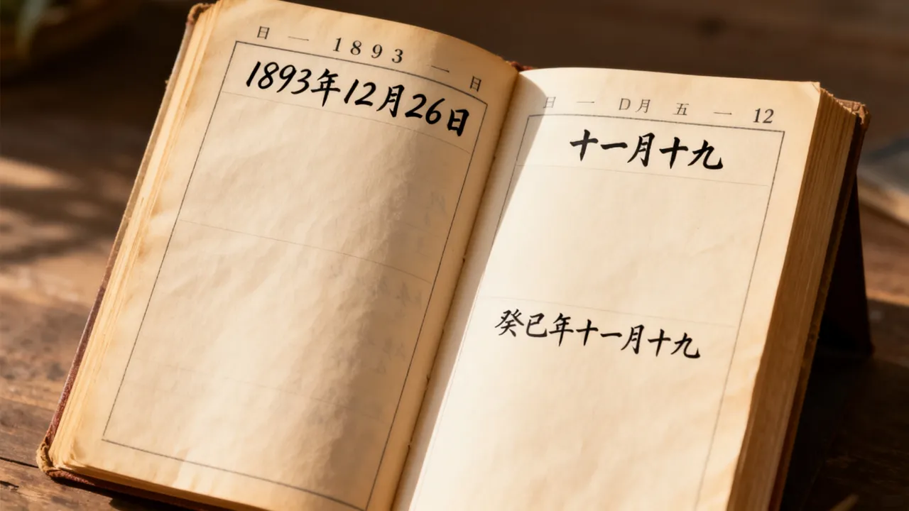 1893年12月26阴历是多少，1893年12月26农历几号