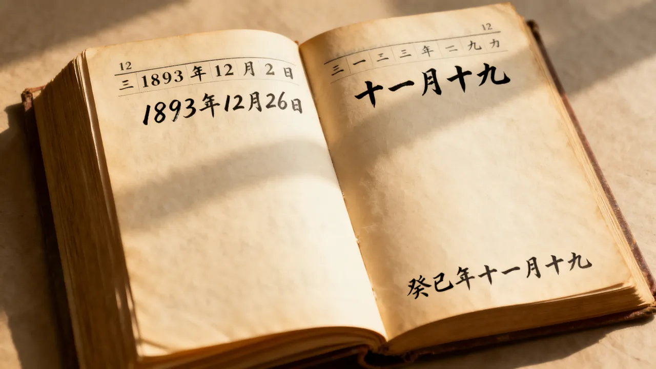 1893年12月26阴历是多少，1893年12月26农历几号