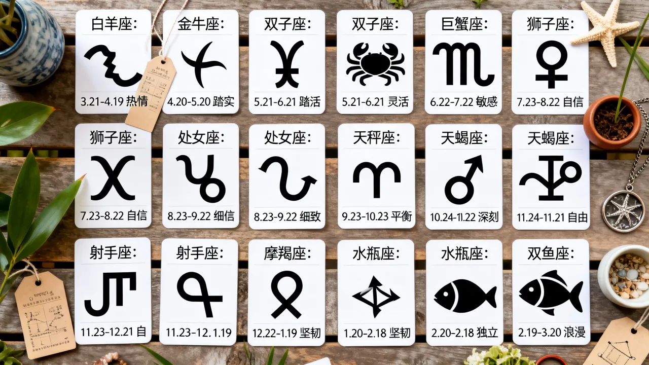 十二星座解答表怎么看?十二星座日期性格查询表大全 十二星座解答表怎么看?十二星座日期性格查询表大全