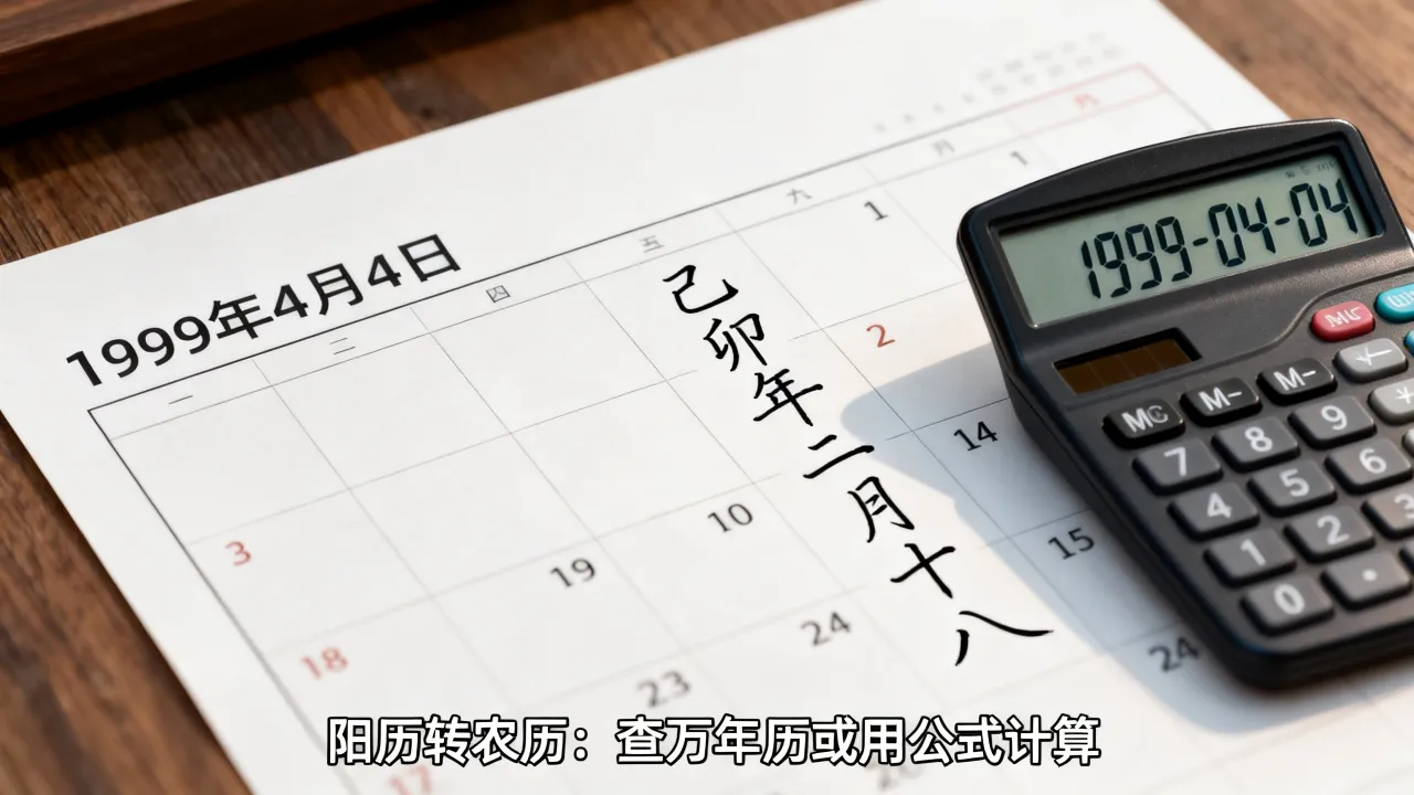 1999年4月4号阴历是几月几号,阳历转农历怎么算 1999年4月4号阴历是几月几号,阳历转农历怎么算