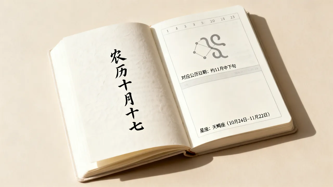 阴历10月17是什么星座，农历十月十七出生的人是什么星座？
